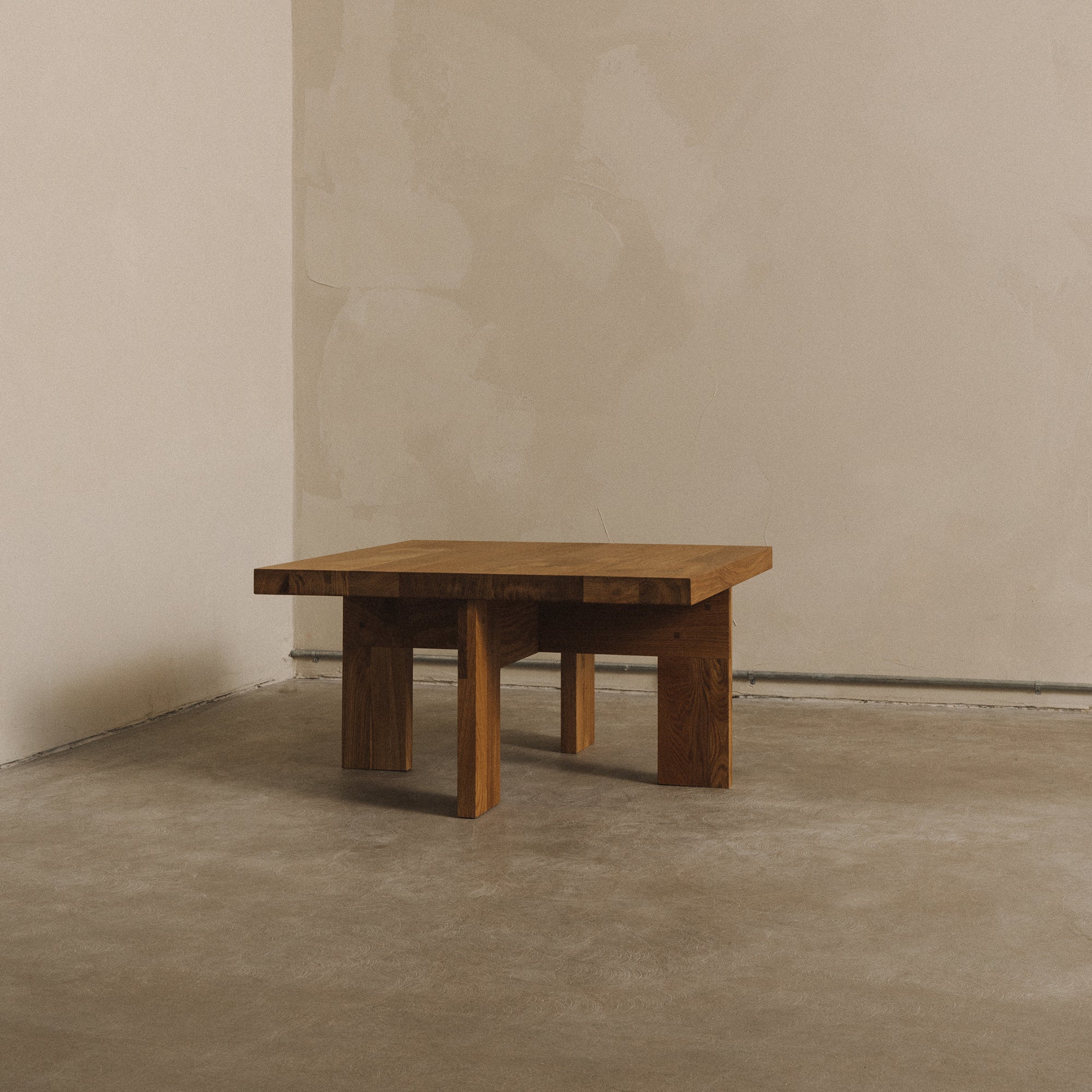 Goodee-Frama-Farmhouse Coffee Table - Square - Color - Natural Oak
