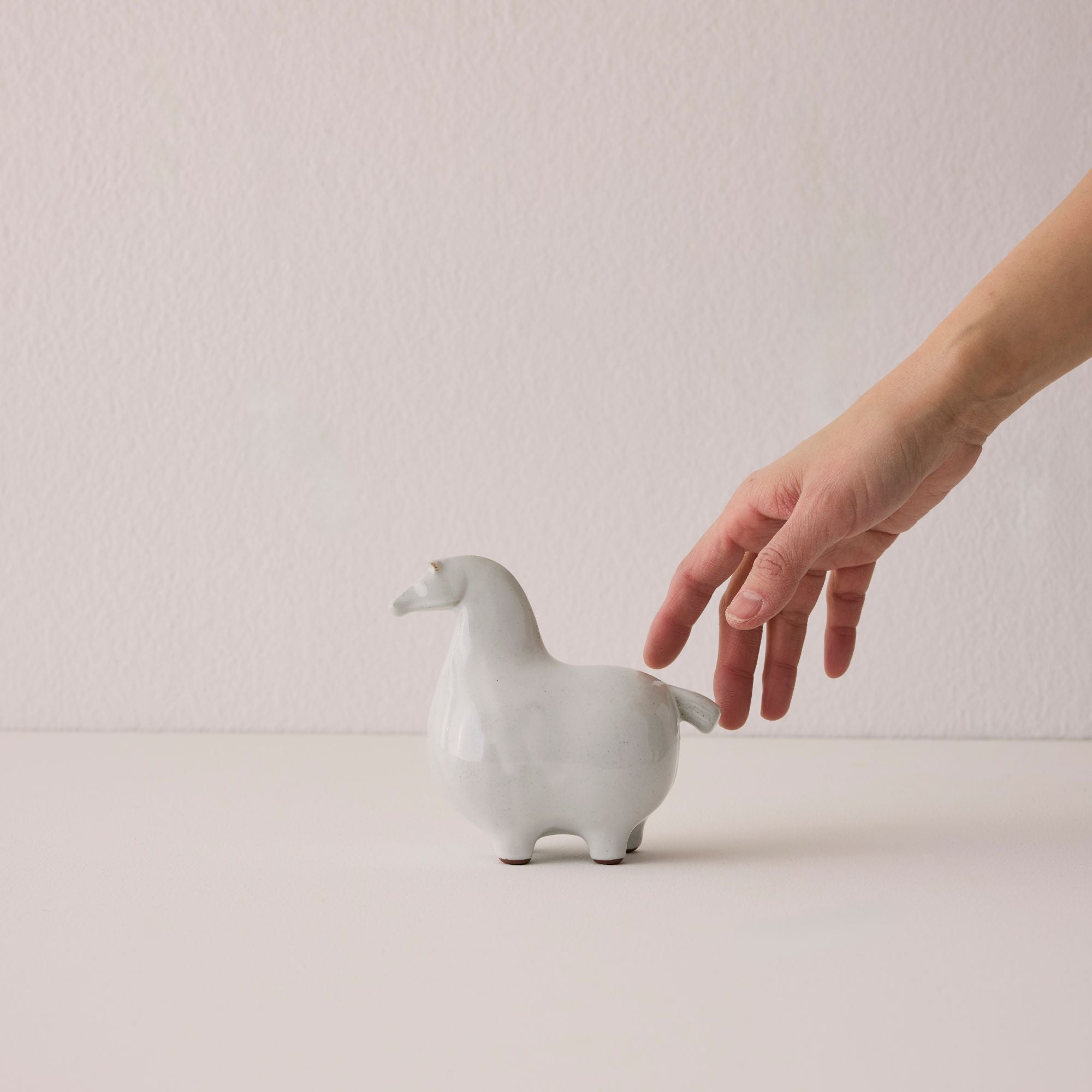 Goodee-Kashiwa Craft-Horse Ornament - Glazed - Color - White