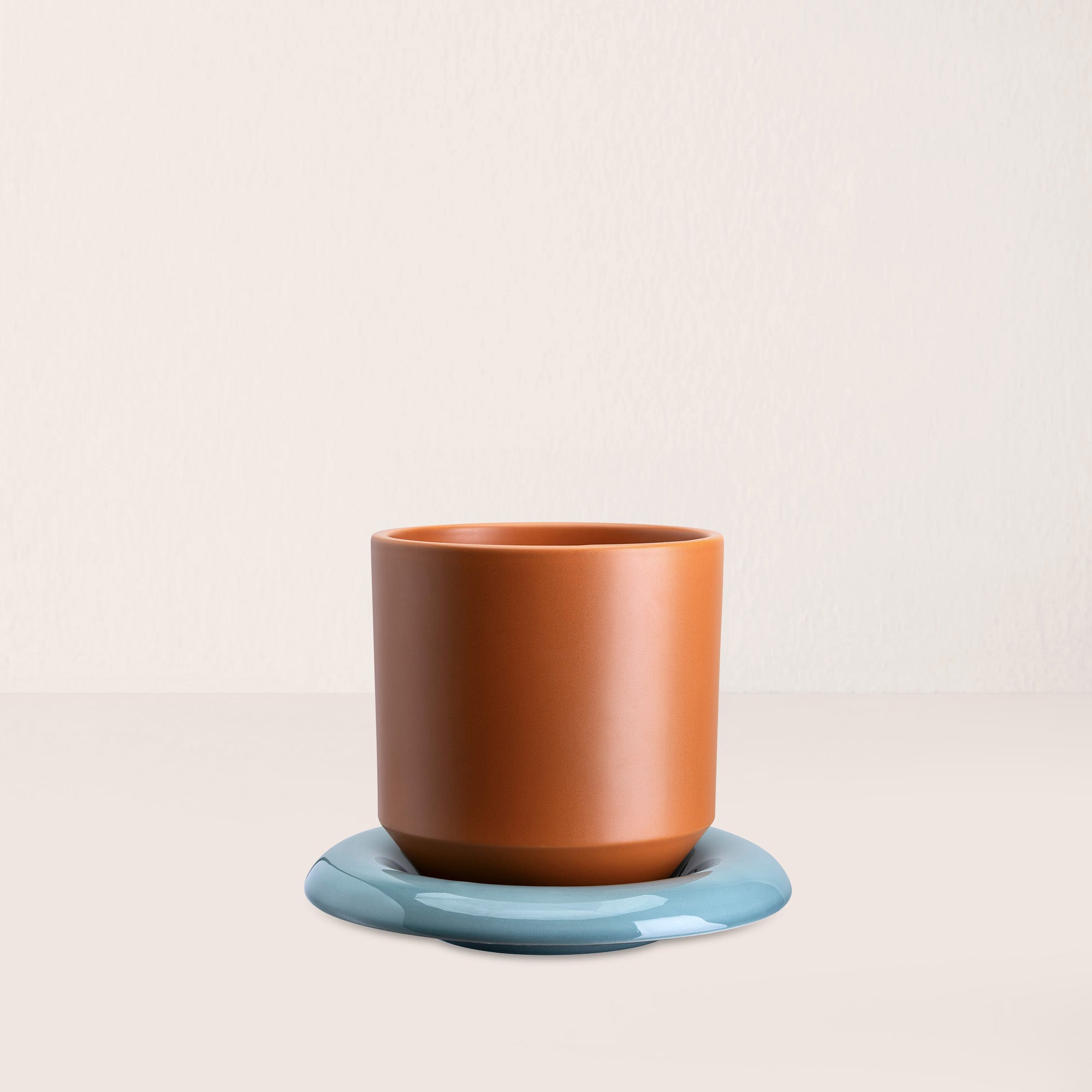 Goodee-Bergs Potter-Lily Ø14 Saucer & Planter - Color - Misty Blue Glazed