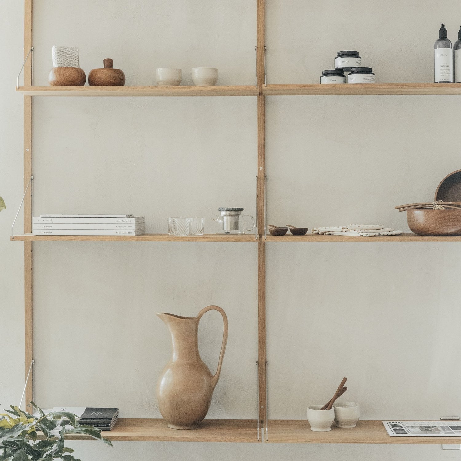 Goodee-Frama-Shelf Library Natural | Double Section - Size - 5 Shelves