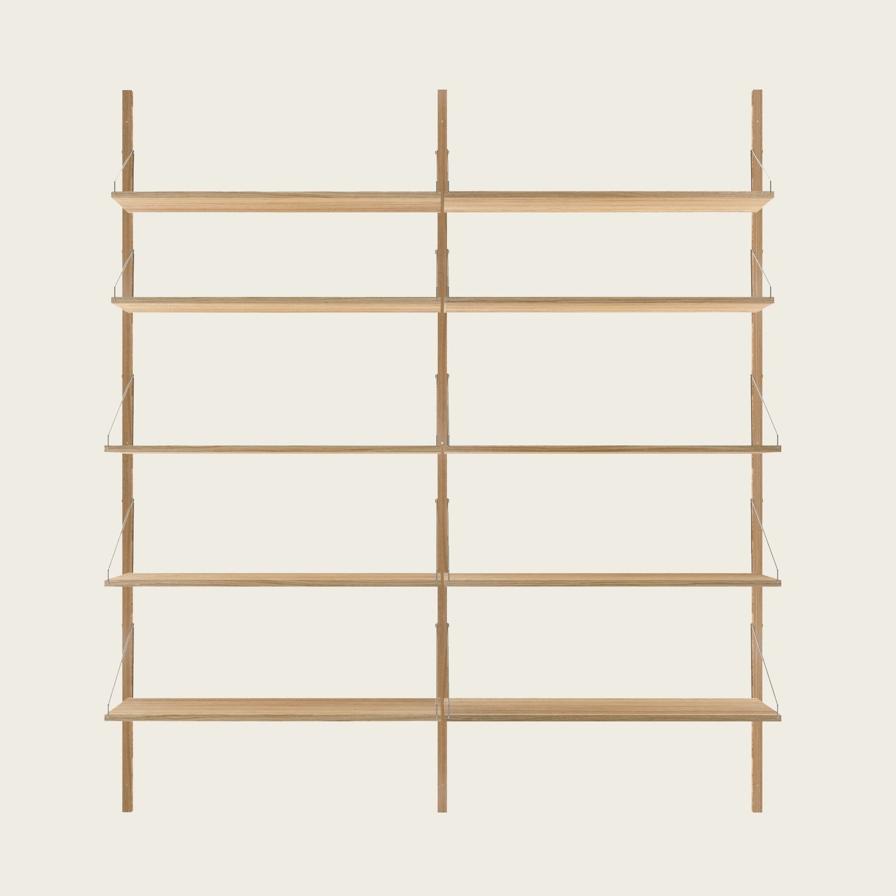 Goodee-Frama-Shelf Library Natural | Double Section - Size - 5 Shelves