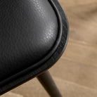Goodee-Fredericia-Spine Bar/Counter Stool with Back - Wood Base - Color - Black Omni Leather
