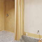 Goodee-Ferm Living-Organic Cotton Chambray Shower Curtain - Wide Stripe - Color - Yellow/Parchment