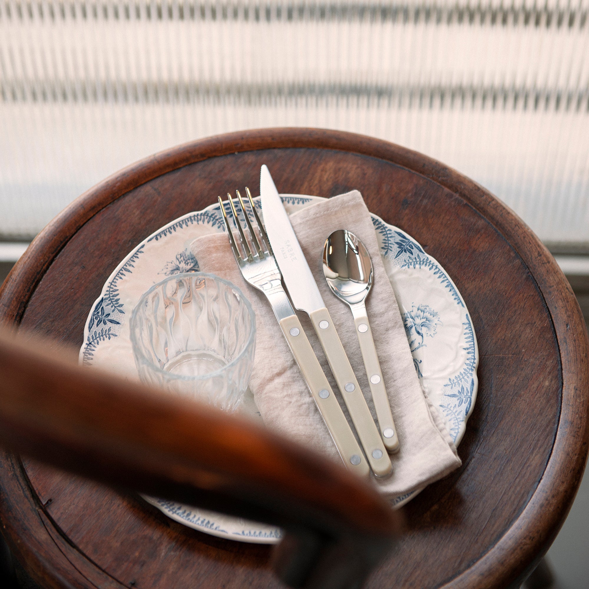 Goodee-Sabre Paris-Bistrot Solid Flatware - Set of 4 - Color - Ivory/Shiny