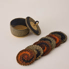 Goodee-Baba Tree-Coasters & Holder - Set of 6 - Exclusive - Color - Navy & Natural