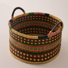 Goodee-Baba Tree-Medium Woven Short Basket - Color - Brown & Pink