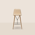 Goodee-Fredericia-Spine Bar/Counter Stool with Back - Wood Base - Color - Natural Vegeta Leather